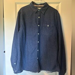 The Normal Brand Indigo Dyed Button Up Shirt Size XL